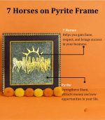7 Horses on Raw Pyrite Frame (Golden Horses) - Image 3